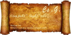 Csajkó Győző névjegykártya